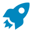 blue rocket icon